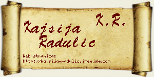 Kajsija Radulić vizit kartica